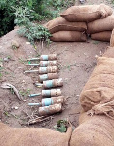 Rocket shells recovered at village Rattian on Friday. —Excelsior/Rakesh