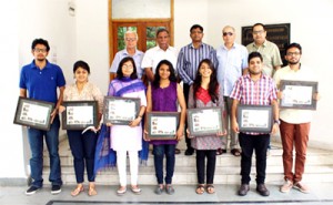 Winners posing alongwith Ajit Kumar Sahu, Deputy Commissioner Jammu and other dignitaries in Jammu.