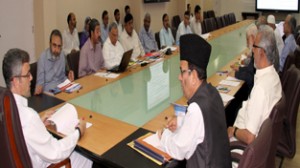 Chief Minister Omar Abdullah chairing Governing Body meeting of SKIMS on Thursday.