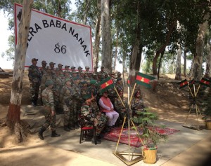 Defence Minister Arun Jaitley at Dera Baba Nanak near International Border in Punjab on Monday.