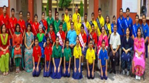 The newly elected office bearers of Student Council of MHAC Nagbani posing for group photograph alongwith the School Management. 