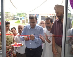 Chairman of Grameen Bank, Vagish Chander inaugurating new branch at Brijnagar near Miran Sahib in Jammu.