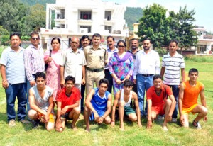 Athletes posing for a group photograph alongwith SSP Udhampur, Suleman Choudhary on Saturday.