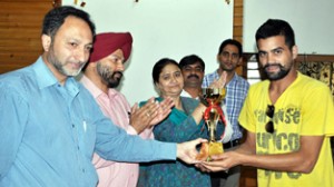 Winner being felicitated during Week-long Youth Day celebrations at KU.