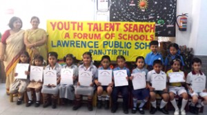 Winners of Poem Recitation Competition held at Lawrence Public School in Jammu.