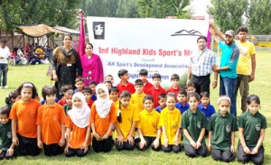 Winners of 2nd Highland Kids Sports’ Meet posing for a group photograph.