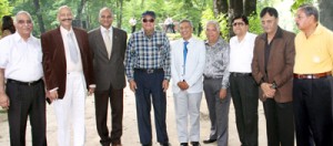 Former Director Generals and DGP K Rajendra posing for a photograph.