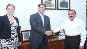 Australian High Commissioner, Patrick Suckling  calling on Union Minister Dr Jitendra Singh in New Delhi on Tuesday.