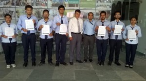 Selected students posing during placement drive on Monday.