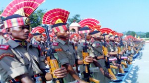 BSF recruits during passing out Parade at STC Udhampur.