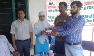 Students being felicitated during NEAC Programme held at Govt M S Boys, Kastigarh in Doda.