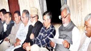 Chief Minister, Omar Abdullah in a meeting with Ministers at Srinagar on Thursday.