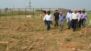 DG ICAR inspecting flood ravaged SKUAST-J campus on Saturday.