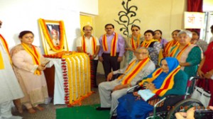 Dignitaries during celebration of Maharaja Hari Singh's Birthday at MHAC School, Nagbani in Jammu.