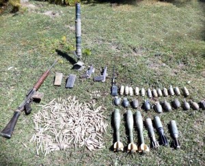 Arms and ammunition recovered in Kishtwar.  —Excelsior/Tilak Raj