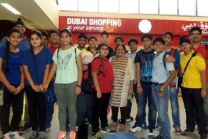 Students of Jodhamal School posing for a group photograph after returning back from educational tour. 