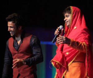 Bollywood actors performing during mega dancing event at Jammu.