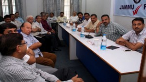 CCI & FoI members during interaction with heads of Insurance Companies in Jammu on Wednesday. 