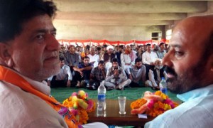 BJP leaders during a meeting at Kalakote on Monday. —Excelsior/Bhat