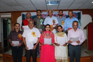 Newly elected office bearers of Tawi Trekkers, J&K, taking oath of the office on Thursday.