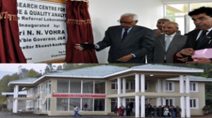 Governor, N N Vohra inaugurating Research Centre at SKUAST-K on Friday.