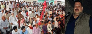 Provincial President NC Devender Singh Rana addressing public gathering at Nagrota on Sunday.