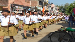 RSS taking out Path Sanchalan at RS Pura on Sunday.