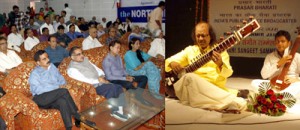 Artist performing at AIR Akashwani Sangeet Sammelan at Jammu on Saturday.  -Excelsior/Rakesh