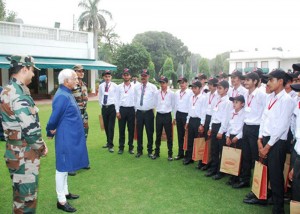 Students and dignitaries during educational-cum-motivational tour conducted by Army.