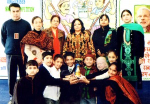 Winners of Skit Competition posing along with dignitaries at Delhi Public School, Jammu.