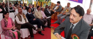 Secy Coop Deptt, R K Koul speaking at function in Jammu on Thursday. — Excelsior/Rakesh