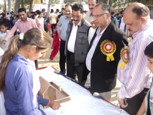 Dignitaries and students during Science Exhibition at GHSS Kathua.