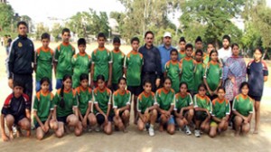 Boys and girls State Kabaddi teams posing for a group photograph before leaving for Sub-Junior Nationals.