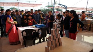 Dignitaries, students and staff during Hungama 2014 at Banyan International School in Jammu.