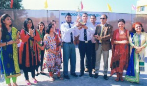 Winners being felicitated by Principal KC Public School, Amarendra Kumar Mishra on Wednesday.