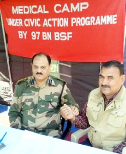 Rajesh Kumar Gurung, DIG HQ BSF inaugurating medical camp on Friday.