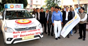 Deputy Election Commissioner Vinod Zutshi flagging off Democracy Express on Wednesday.