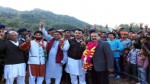 Union Minister Dr Jitendra Singh campaigning in the remote and hilly terrains of Reasi and Udhampur districts on Saturday.