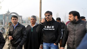 Bollywood actor Vivek Oberoi during his visit to Srinagar on Monday.