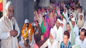 Minister for Planning, Ajay Sadhotra during a religious function at Jammu on Sunday. 