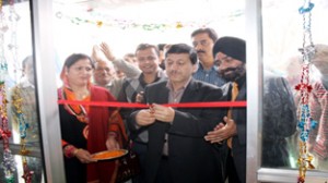 DC Ramban, Farooq Shah inaugurating J&K Bank’s ATM at Maitra in Ramban.