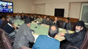 Chief Secretary, Mohammad Iqbal Khanday chairing a meeting at Civil Secretariat Srinagar on Wednesday.