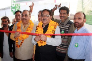 PDP candidate during campaigning in Jammu West on Wednesday.