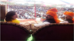 MLA Harshdev Singh in public rally at Majalta on Thursday.