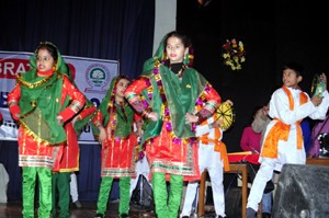 Cultural item being presented by the students of Spring Blossom’s Public School in Jammu while celebrating Foundation Day.