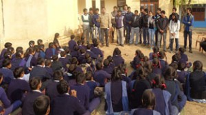 GCET students sensitizing people on energy conservation.