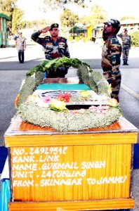 Tiger Division paying tribute to Martyr Lance Naik Gurmail Singh