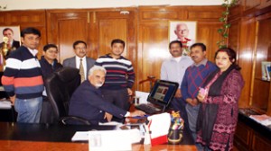 VC, SKUAST Jammu, Dr PK Sharma launching web page of SKUAST-TAJ.