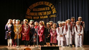 The students presenting cultural programme on their annual day on Wednesday.