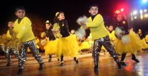 Children presenting cultural item during annual day celebration at APS Ratnuchak in Jammu. -Excelsior/ Rakesh